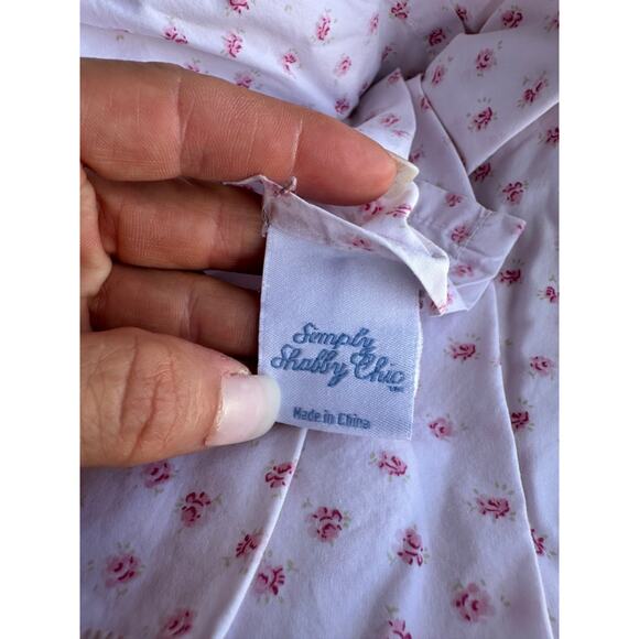 Simply Shabby Chic TWIN FLAT & FITTED Sheet Pink Roses MON AMI Cotton EUC - Picture 3 of 4